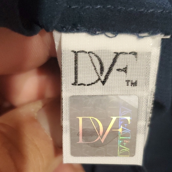 Diane Von Furstenberg Blue Ruffled Cap Sleeve Blouse - Picture 7 of 10